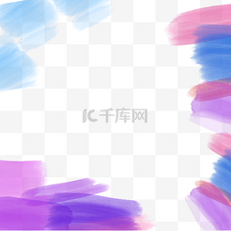 l蓝紫色墨迹水彩笔刷边框