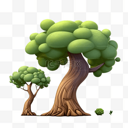 3d卡通大树图片_卡通手绘3D大树树木