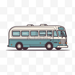 巴士起火图片_手绘插画风免抠元素公交巴士