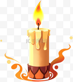 卡通手绘蜡烛火焰