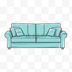 柔软沙发图片_手绘插画风免抠元素沙发