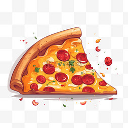 香蕉芝士披萨图片_披萨美食食物扁平风卡通免扣手绘