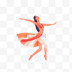 跳舞的舞者图片_卡通扁平风跳舞的女孩