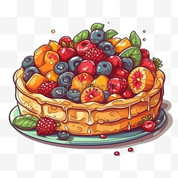 卡通手绘甜品蛋糕