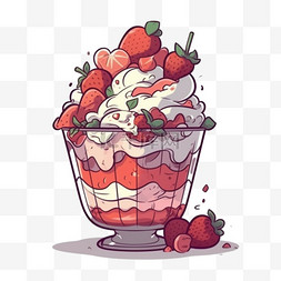 冰淇淋蛋糕卡通图片_卡通手绘甜品冰淇淋蛋糕
