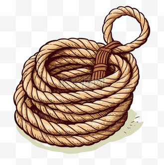 烧断的绳子图片素材_卡通手绘麻绳绳子