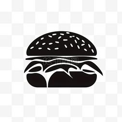 扁平芝士培根汉堡黑白logo