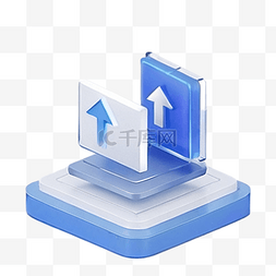 蓝色背景高端大气图片_3D图标毛玻璃B端商务风免抠元素