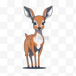 卡通手绘动物小鹿