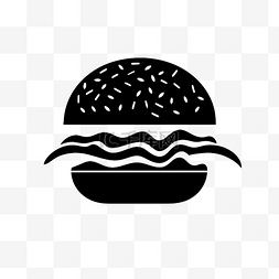 扁平双层培根汉堡黑白logo