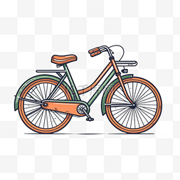 扁平扁平插画图片_扁平插画手绘免抠元素自行车