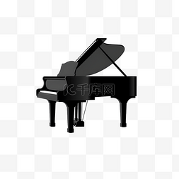 扁平黑白简约钢琴