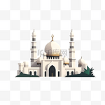 扁平化卡通清真寺庙