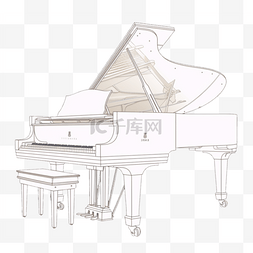 手绘卡通钢琴图片_手绘插画风免抠元素钢琴