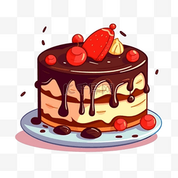 卡通手绘甜品甜点生日蛋糕