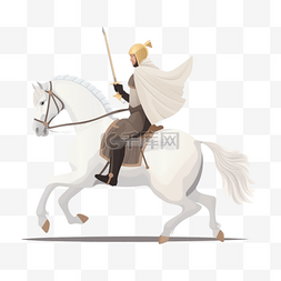 骑马吃糖葫芦图片_卡通手绘骑马骑士
