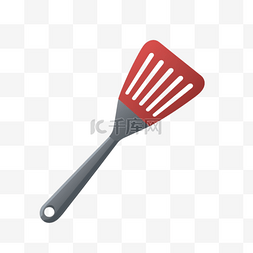 厨房用品标志图片_红色铲子厨房厨房用品工具做饭美