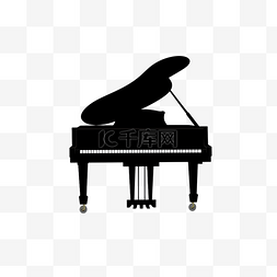 黑白极简图片_扁平极简钢琴icon