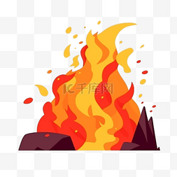 红色火苗火焰插画图片_卡通手绘火焰火苗焰火