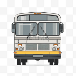 手绘插画风免抠元素公交车