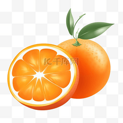水果手绘png图片_卡通可爱水果橙子