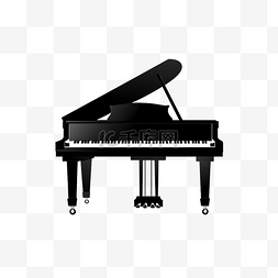 扁平极简古典钢琴logo