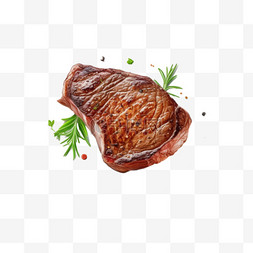 牛排烤肉图片_卡通手绘烧烤烤牛排