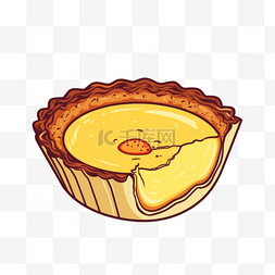 卡通蛋挞图片_手绘插画风免抠元素蛋挞