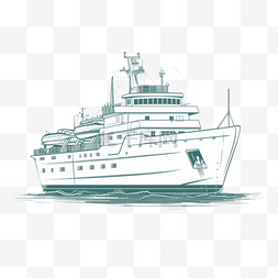 可爱轮船图片_手绘插画风免抠元素轮船