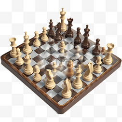 国际象棋素材图片_卡通扁平风格国际象棋