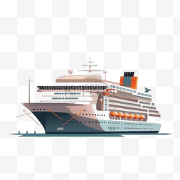 航海巨轮图片_卡通手绘航海轮船游艇