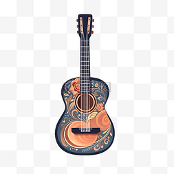 logo吉他图片_扁平风格彩色酷炫吉他