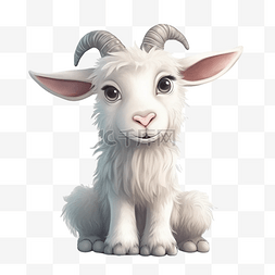 扁平卡通免抠图素材山羊