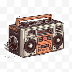 卡通手绘电子产品收音机