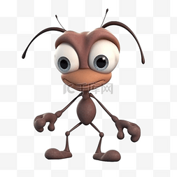 褐色小蚂蚁图片_扁平卡通免抠图素材蚂蚁