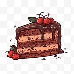 卡通手绘生日巧克力蛋糕