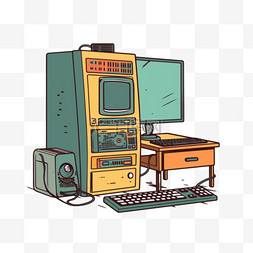 卡通手绘电子产品电脑