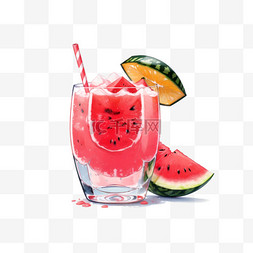 草莓奇异果汁图片_手绘果汁西瓜汁饮品