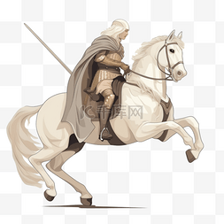 骑马射靶图片_卡通手绘骑马骑士