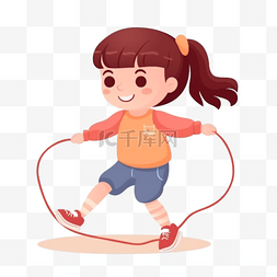 健身娱乐设施图片_卡通手绘跳绳儿童