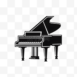 黑白简约钢琴logo