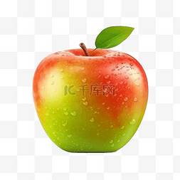 iPad景观苹果图片_扁平插画手绘免抠元素苹果