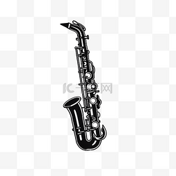 单簧管图片_黑白简约的单簧管logo