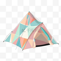 帐篷户外图片_卡通手绘户外露营帐篷