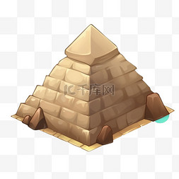 卡通可爱扁平风格埃及金字塔