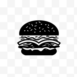 黑白极简图片_扁平知识就是力量汉堡黑白logo