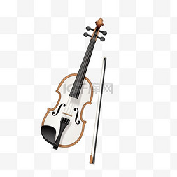猫拉小提琴图片_手绘插画风免抠元素小提琴