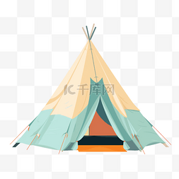 露营图片卡通图片_卡通手绘户外露营帐篷