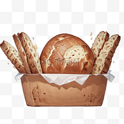 手绘奶油面包图片_卡通手绘面包食物面包解剖图