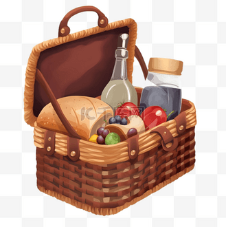 野餐篮扁平风格个人vip和企业vip免费下载免抠元素白色的卡通手绘餐桌